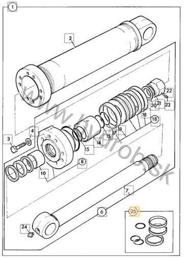 Sada tesnenia (80x160 mm) hydraulického valca 991/00149, 904/14900, 904/15000, 904/15100