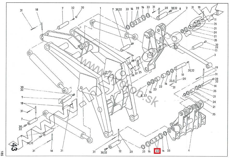Puzdro KX 60x40 (60x65-40 mm) pracovneho zariadenia UNO 180; 533-0-57-25-370-1
