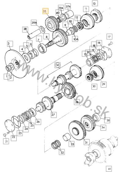 Ozubene koleso prevodovky 35T 445/19001, 445/03032