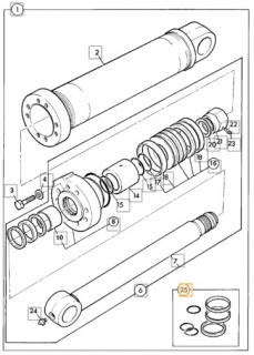 Sada tesnenia (80x160 mm) hydraulického valca 991/00149, 904/14900, 904/15000, 904/15100