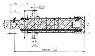 Hydraulický valec EW 45/60-460 M16x1,5 SM