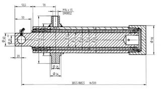 Hydraulický valec EW 45/60-500 M16x1,5 SM 