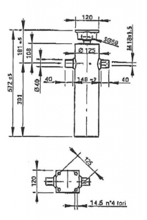 Hydraulický valec EW 60/75/90/105-1600 M18x1,5 PE