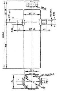 Hydraulický valec  EW 75/90/105/122-1600 M22x1,5 PE