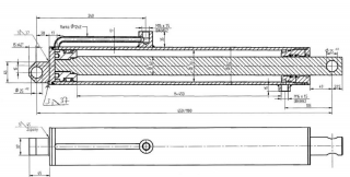 Hydraulický valec DW 70/40-450 M16x1,5 SM