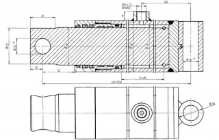 Hydraulický valec EW 60-430 M16x1,5 SM