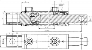 Dvojčinný hydraulický valec DW 40/30-210 (Skraw-Met)