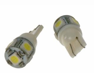 LED žiarovka 12V s päticou T10 biela, 5LED/3SMD, 95203
