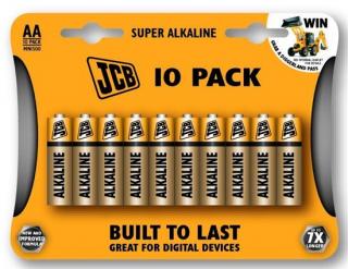JCB SUPER alkalická batéria LR06 - 1,5V AA, blister 10 ks