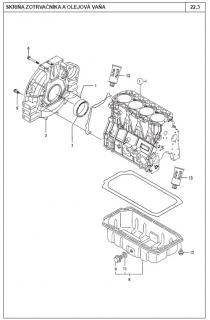 Gufero zotrvacnika motora YANMAR 4TNE94, 4TNV94, 4TNE94, 4TNV98