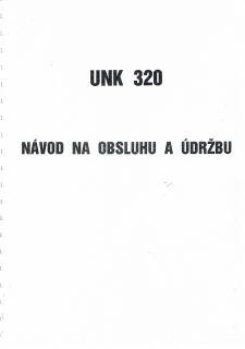 Návod na obsluhu UNK 320
