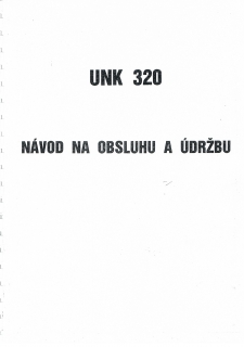 Návod na obsluhu UNK 320