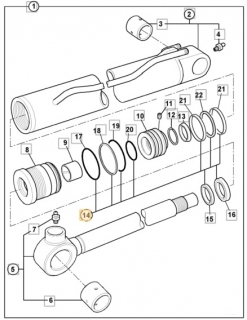 Sada tesnenia (40x70 mm) hydraulického valca lyžice minirýpadiel 802, 803, 991/10112